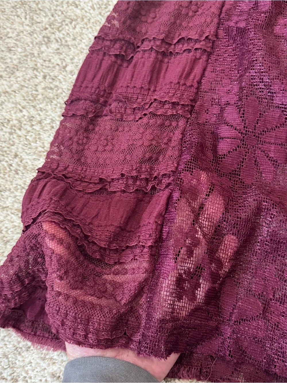 POL Thermal Lace Mix Wide Leg Pants NWOT Small Boho Romantic - Picture 5 of 10